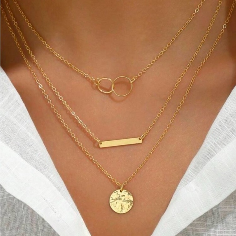 Layered gold necklace
